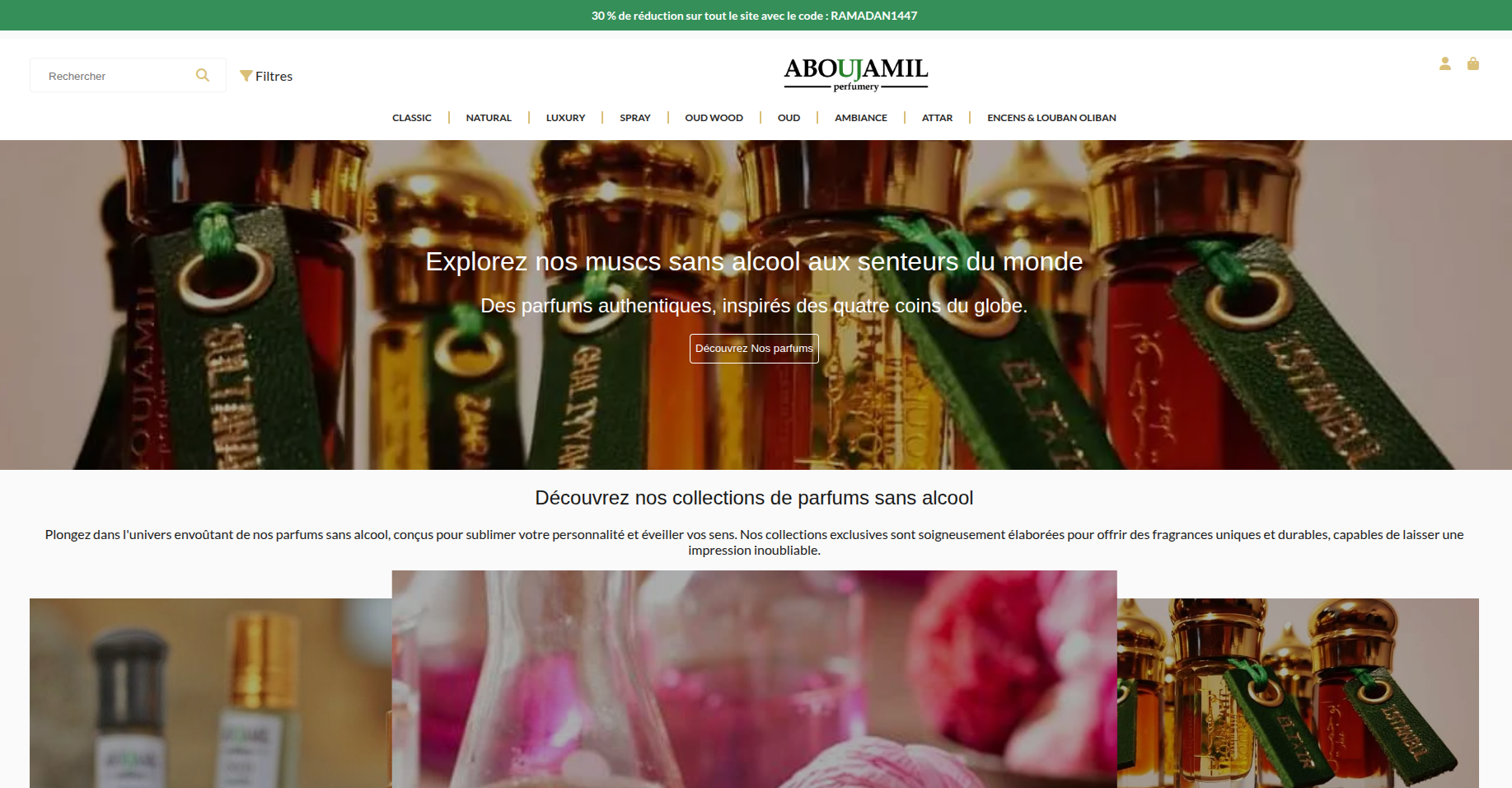 Aperçu du projet Abou Jamil Perfumery — Muscs sans alcool