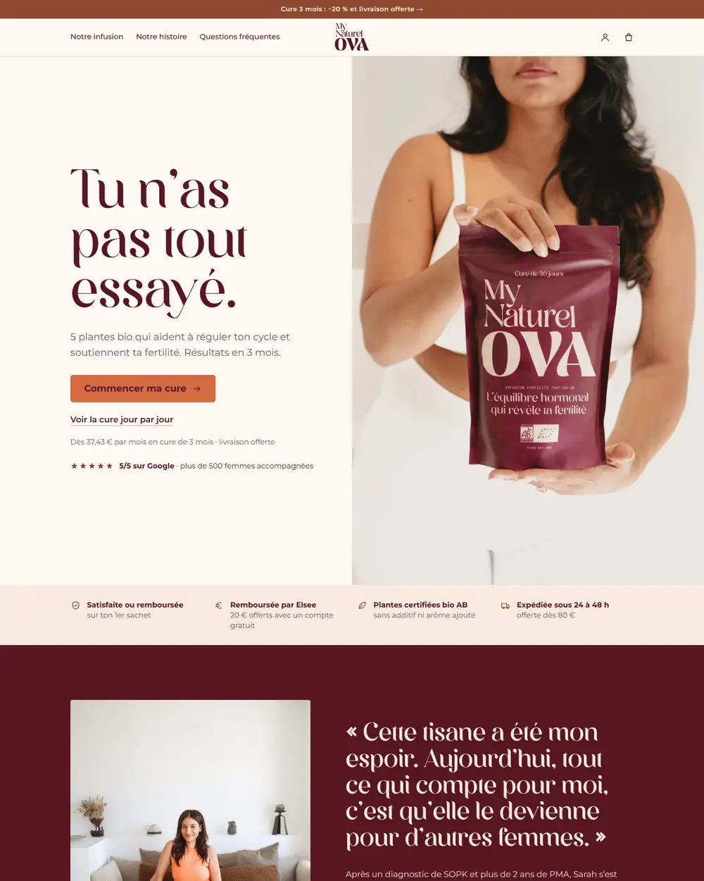 La maquette de My Naturel OVA, sur ordinateur.